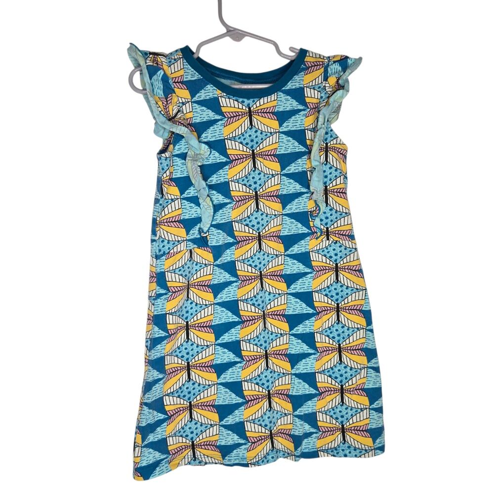 Tea Collection Girl 6 Summer Butterfly Print Dress Ruffle Cotton Vacation